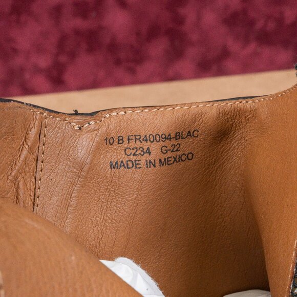 Frye Women Carson Piping Black Leather Western Fashion Ankle Boots sz 10 - Picture 7 of 8